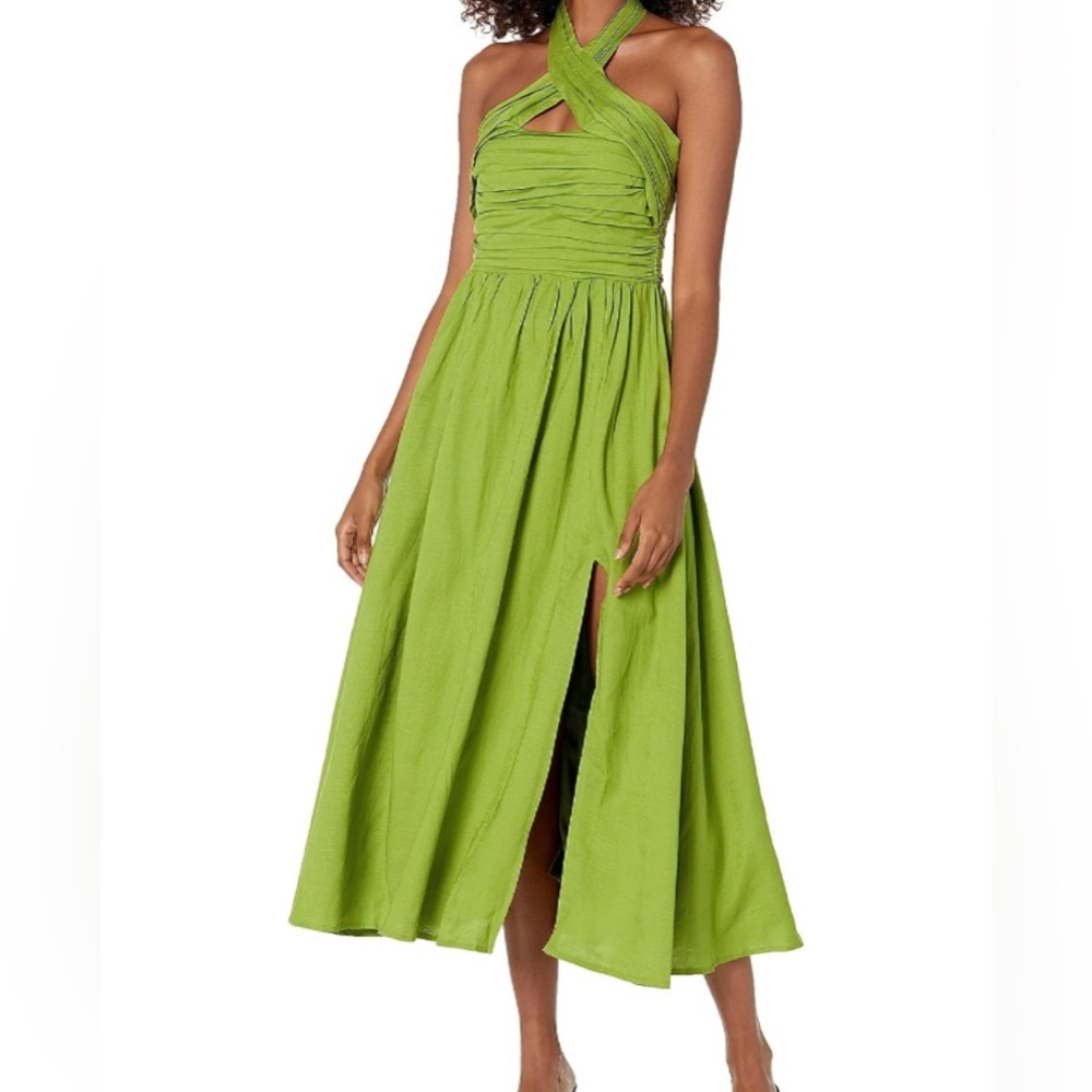 ASTR Zaria green linen dress - Large - brand new in package